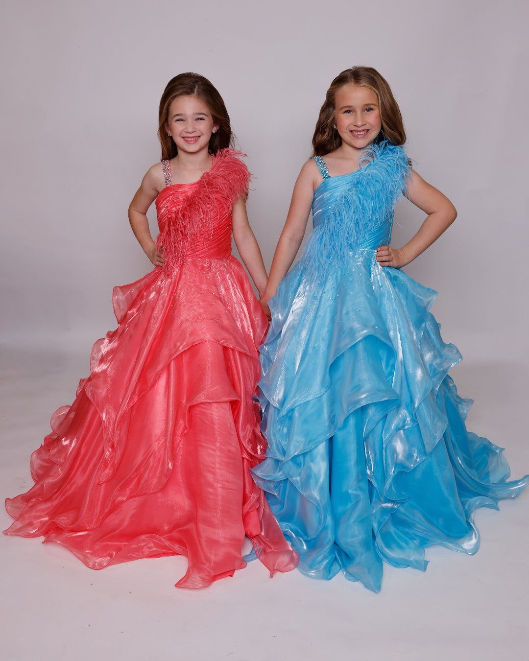 One-Shoulder Floor-Length Organza Special Occasion Ball Gown Ava Presley 39887