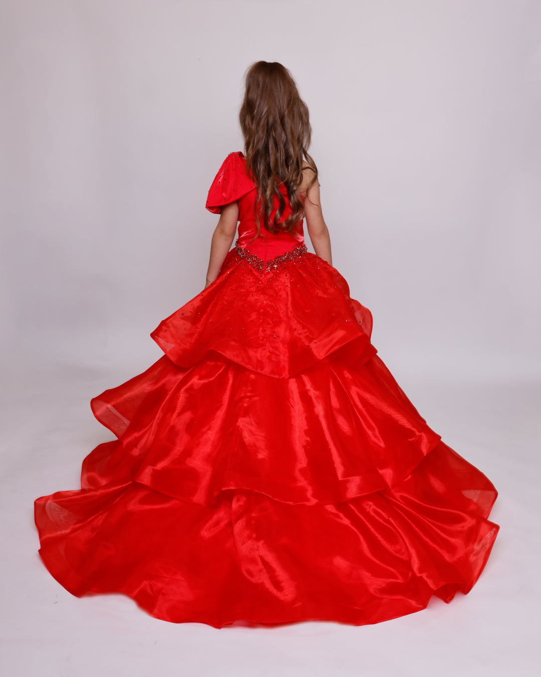 One-Shoulder Floor-Length Organza Special Occasion Ball Gown Ava Presley 39891