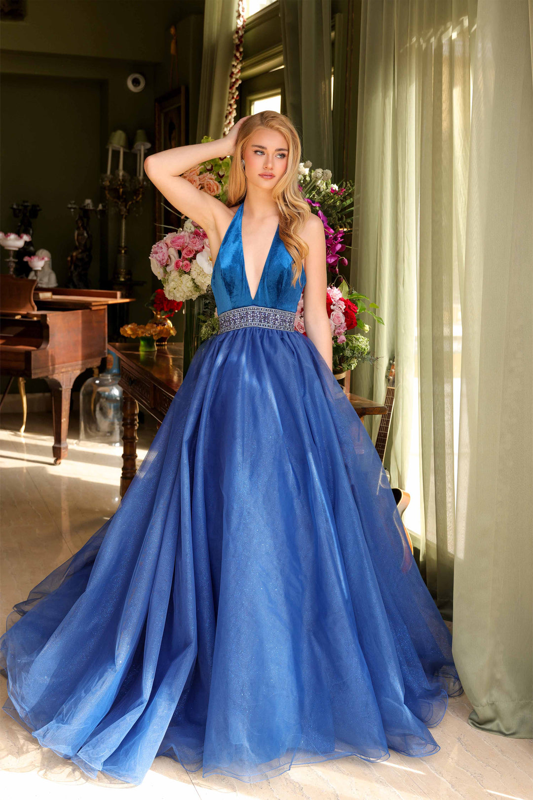 Prom Dresses Prom A Line Long Formal Beaded Dress Peacock