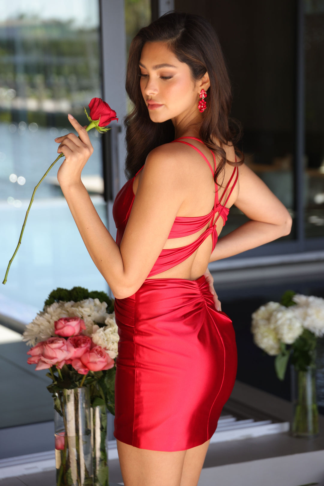 Sweetheart Mini Satin Cocktail Bodycon Ava Presley AV47131