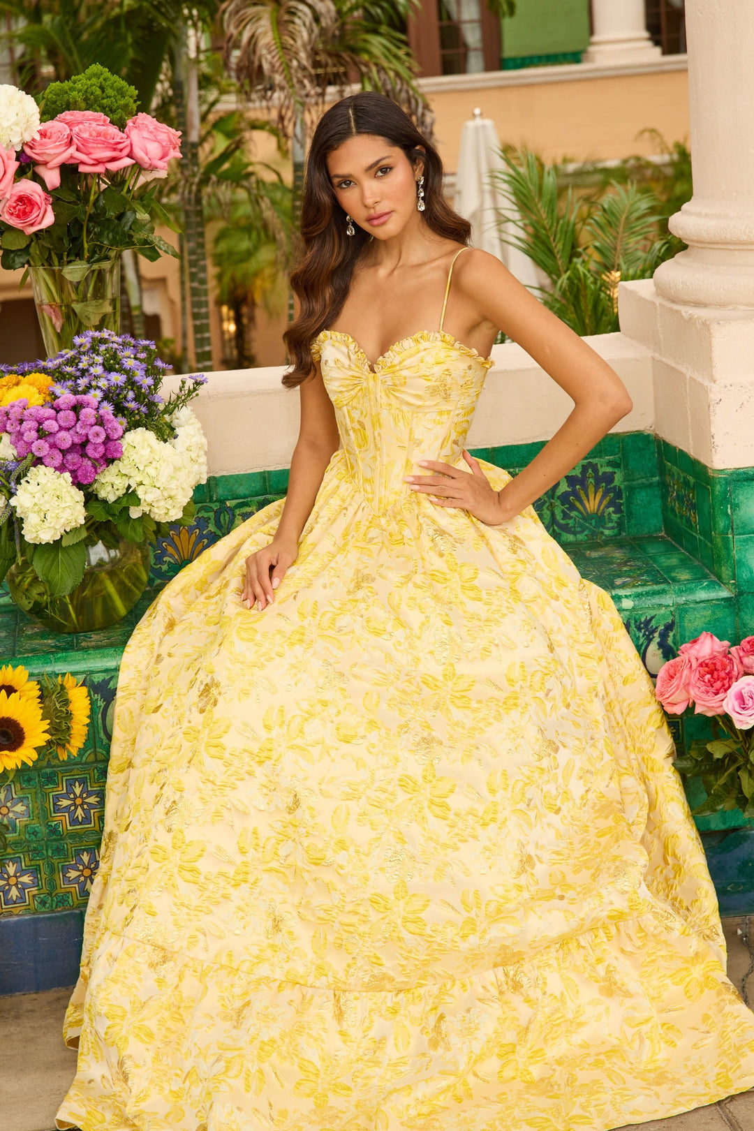 Formal Dresses Long Prom Corset Formal Dress Yellow