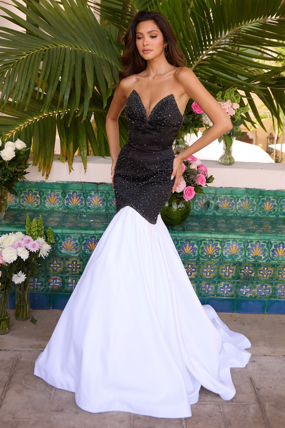 Ava Presley 6408 Long Formal Beaded Mermaid Prom Dress