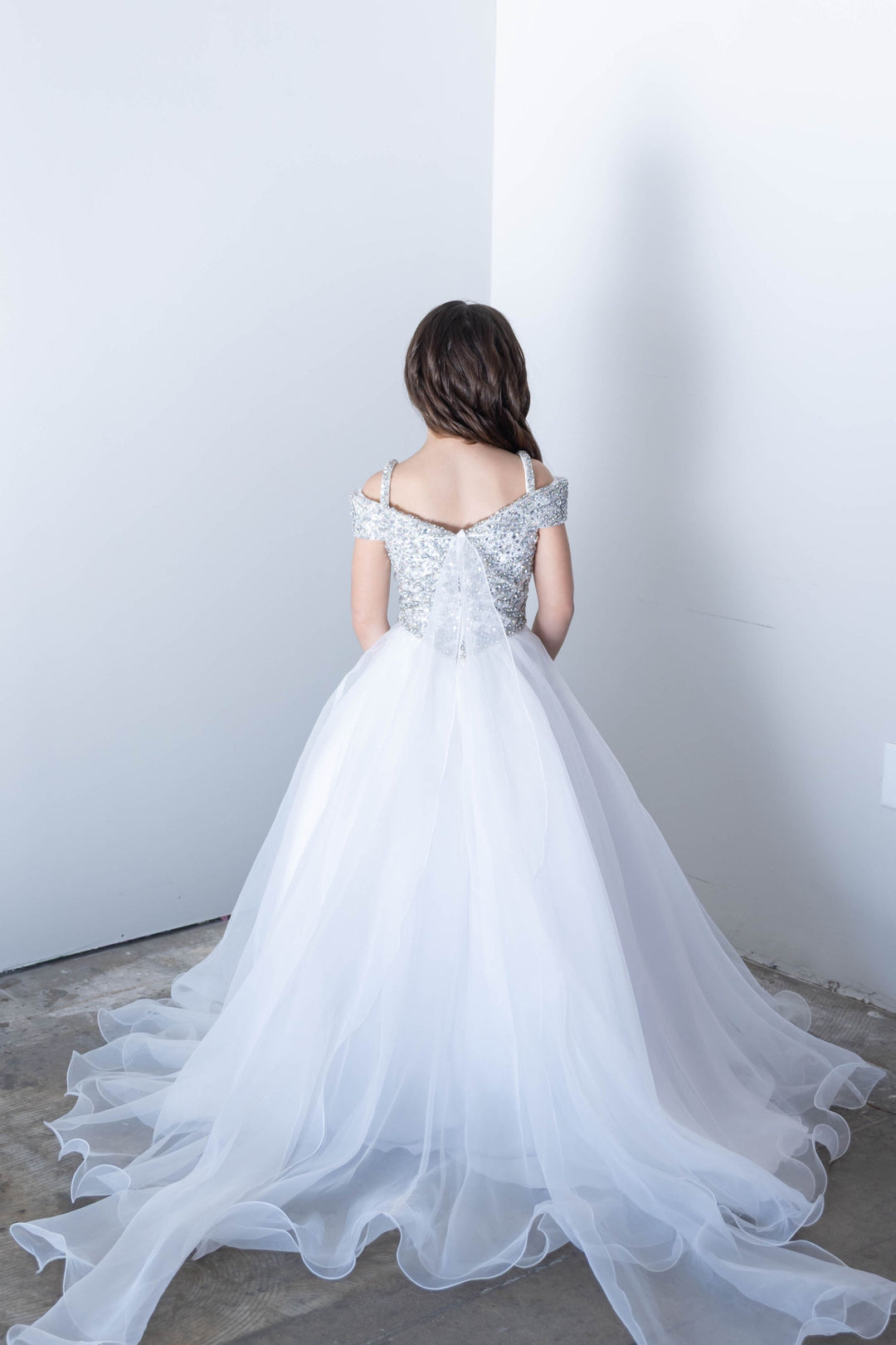 Off-the-Shoulder Floor-Length Tulle Prom Ball Gown Ava Presley 26818