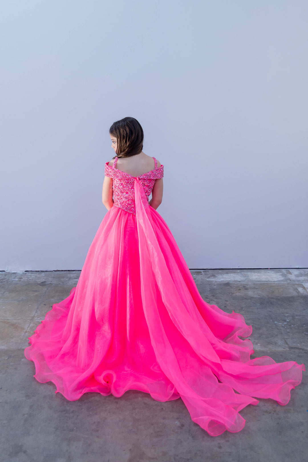 Off-the-Shoulder Floor-Length Tulle Prom Ball Gown Ava Presley 26818