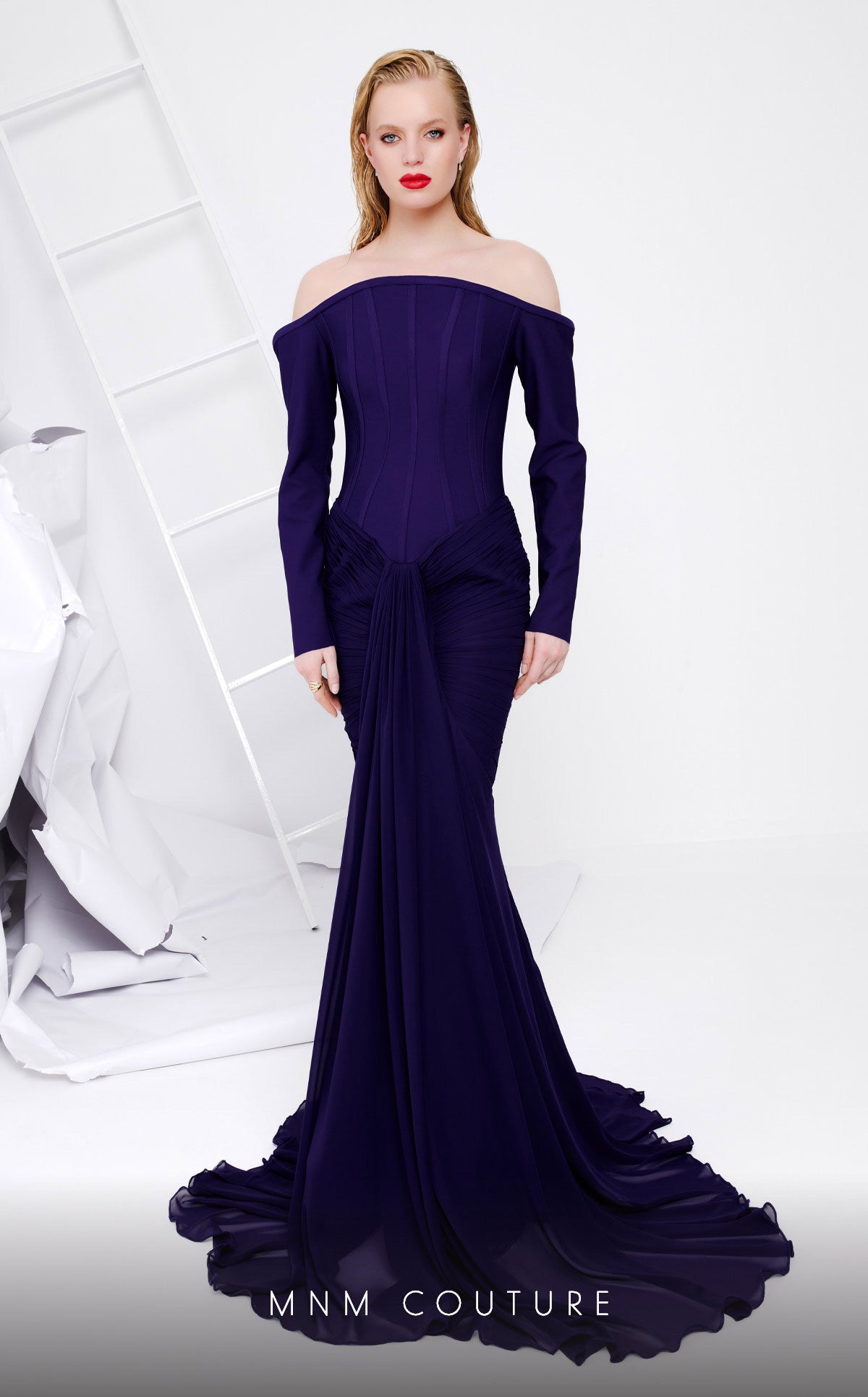 Formal Dresses Mermaid Long Formal Corset Evening Dress Blue