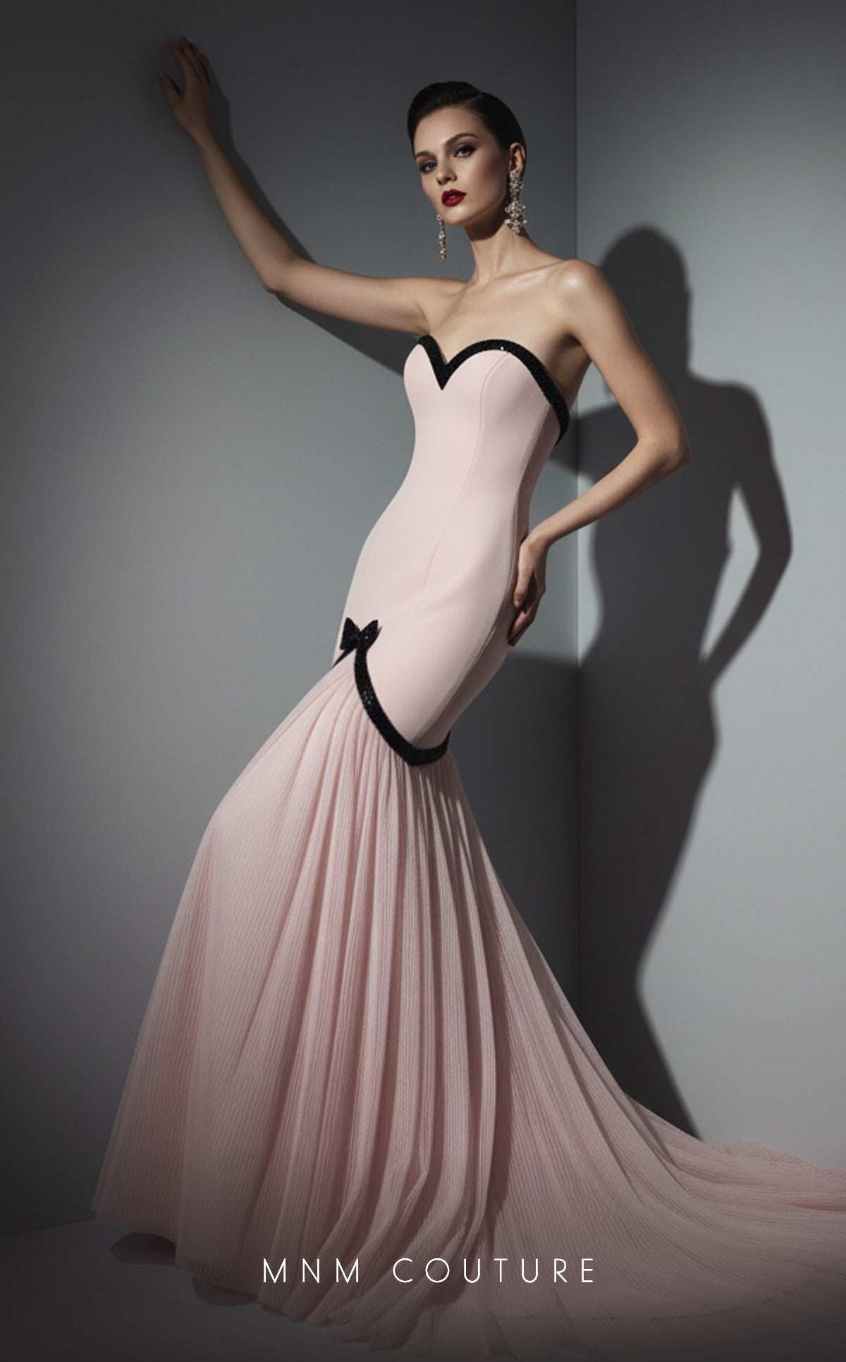 Prom Dresses Mermaid Long Formal Prom Dress MNM Couture B1203 Pink