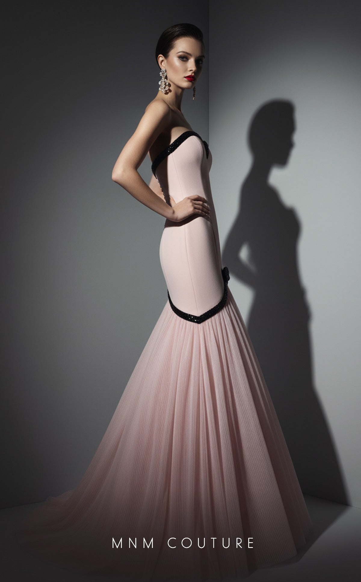 Prom Dresses Mermaid Long Formal Prom Dress MNM Couture B1203 Pink
