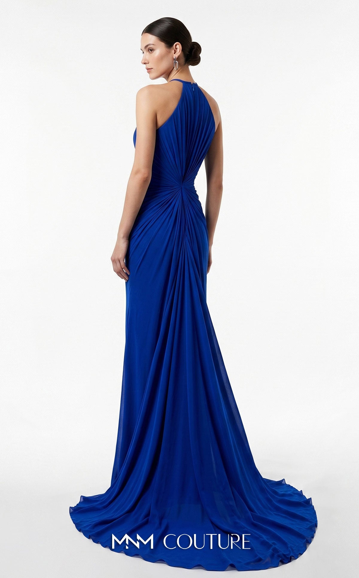 Halter Floor-Length Chiffon Evening Mermaid MNM Couture B1240