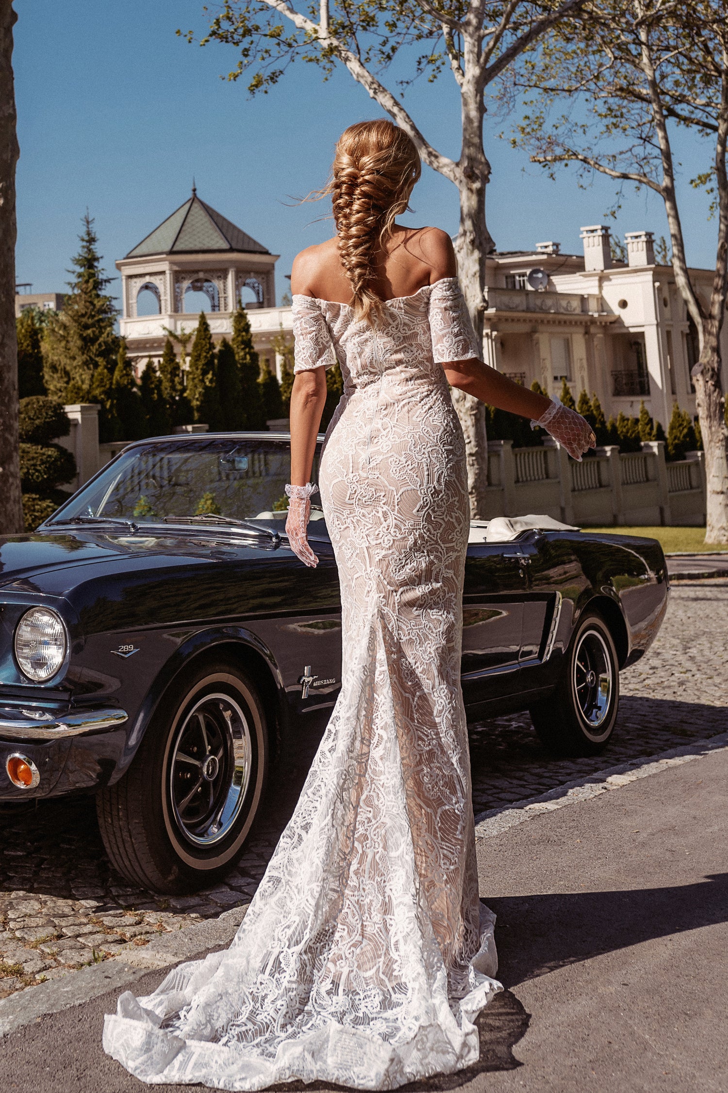 Wedding Dresses Long Overlay Lace Wedding Dress White/Ivory