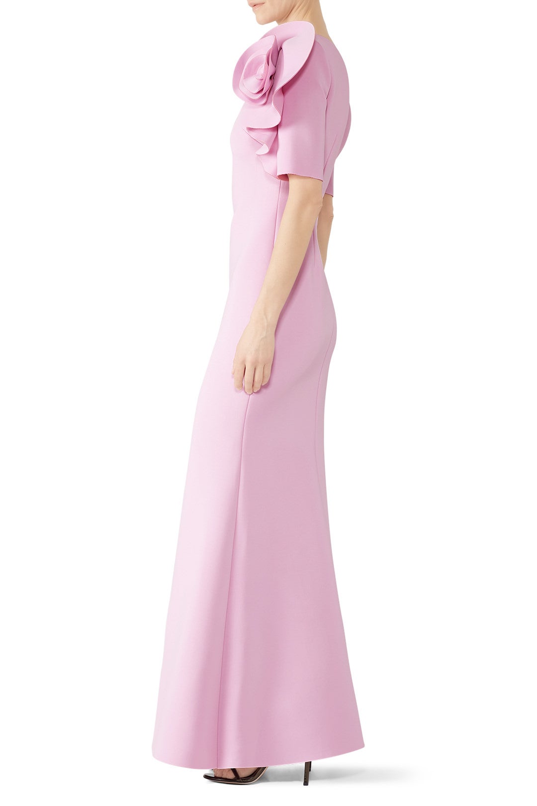 One-Shoulder Floor-Length Crepe Formal Sheath/Column Badgley Mischka EG4516