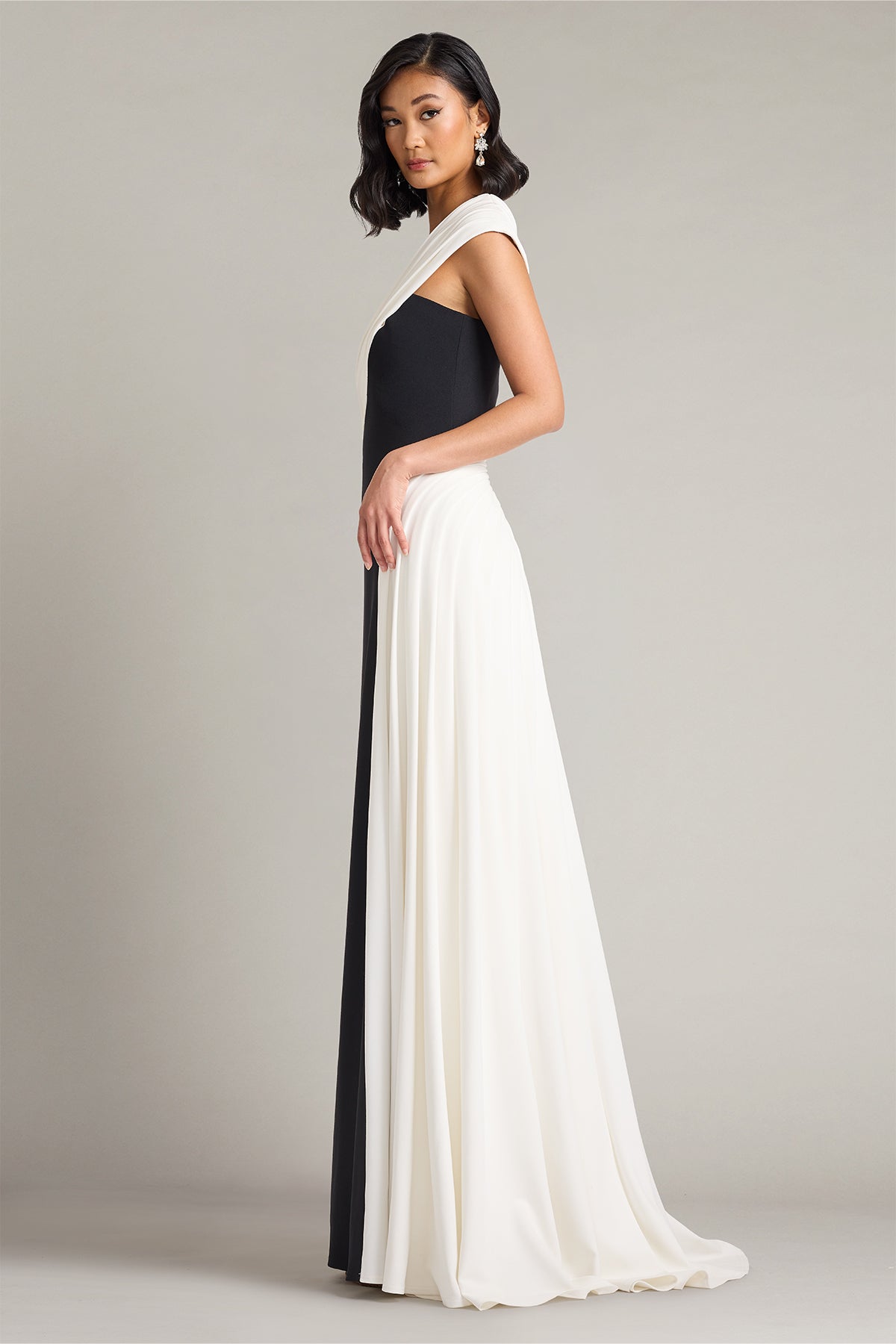 One-Shoulder Floor-Length Jersey Formal Sheath Tadashi Shoji BOS26282L