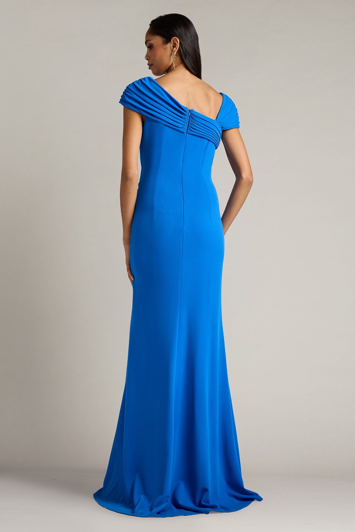 Asymmetric Floor-Length Jersey Formal Mermaid Tadashi Shoji BOS26286L