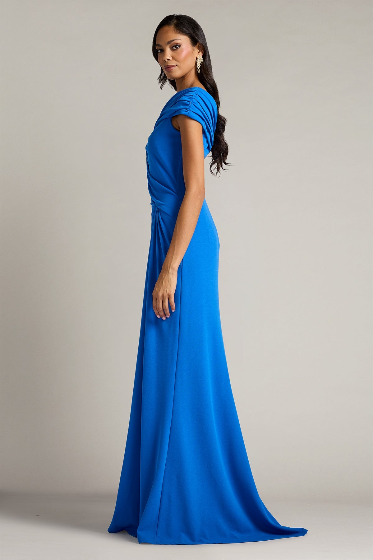 Asymmetric Floor-Length Jersey Formal Mermaid Tadashi Shoji BOS26286L