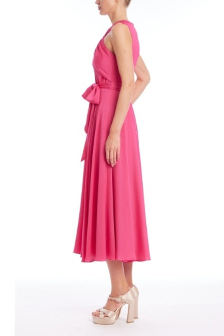 Badgley Mischka Twisted Satin Halter Midi Dress BSD9082