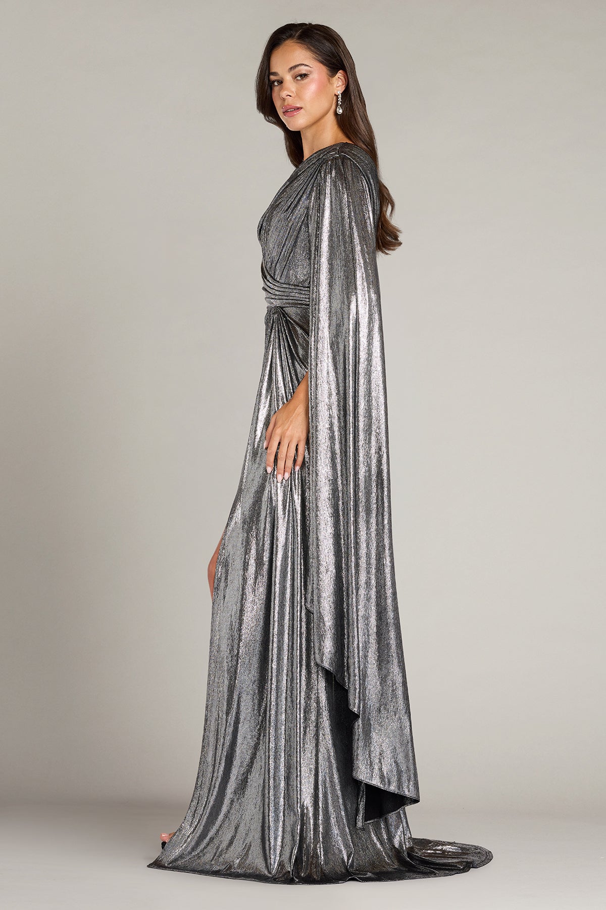 One-Shoulder Floor-Length Satin Formal Mermaid Tadashi Shoji BSJ22813L