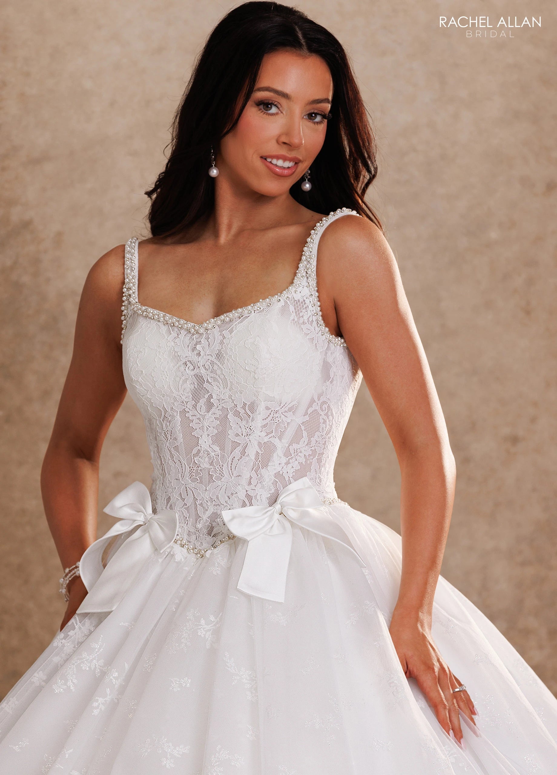 Scoop Floor-Length Tulle Wedding Dress Ball Gown Rachel Allan RB6207