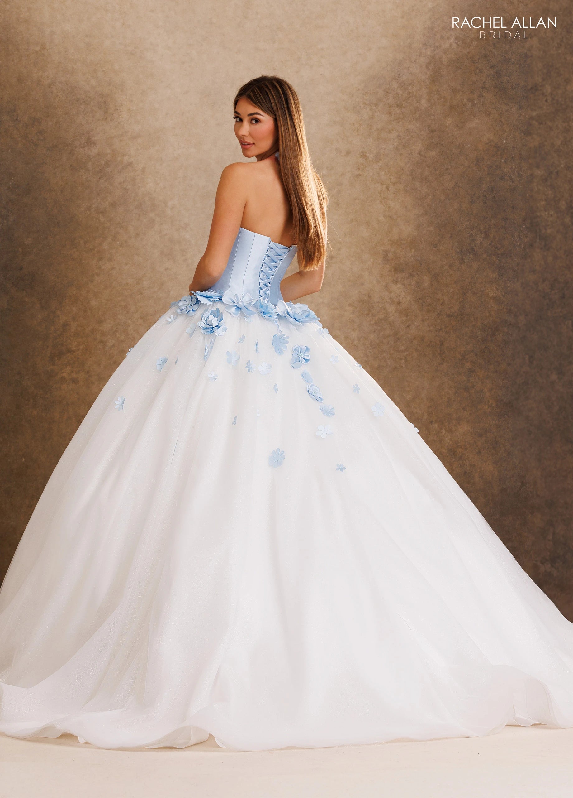Strapless Curved Neck Floor-Length Tulle Wedding Dress Ball Gown Rachel Allan RB6200