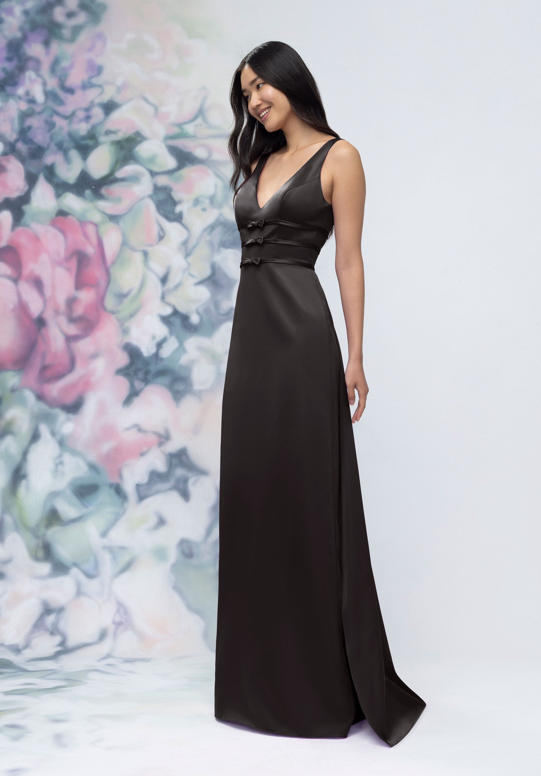 Formal Dresses Long Formal Slit Dress Black-Satin-3030013-Train