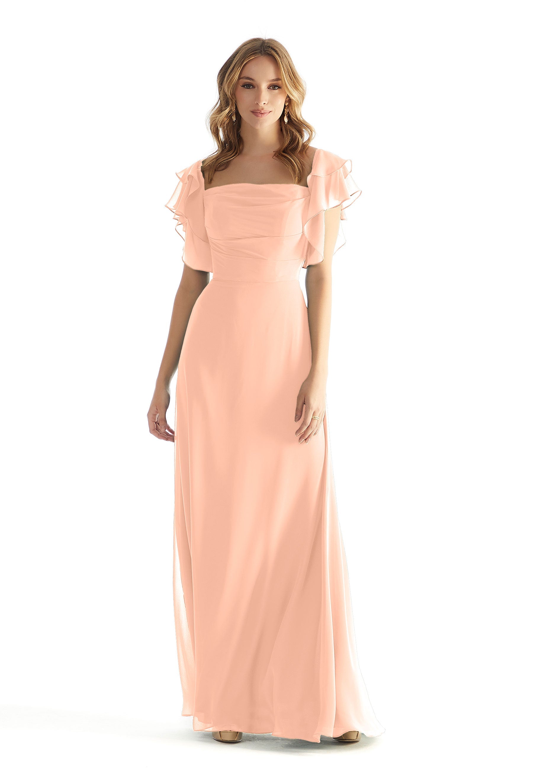 Formal Dresses Ruffle A Line Long Formal Dress Blush-Chiffon-31227-Ruffle