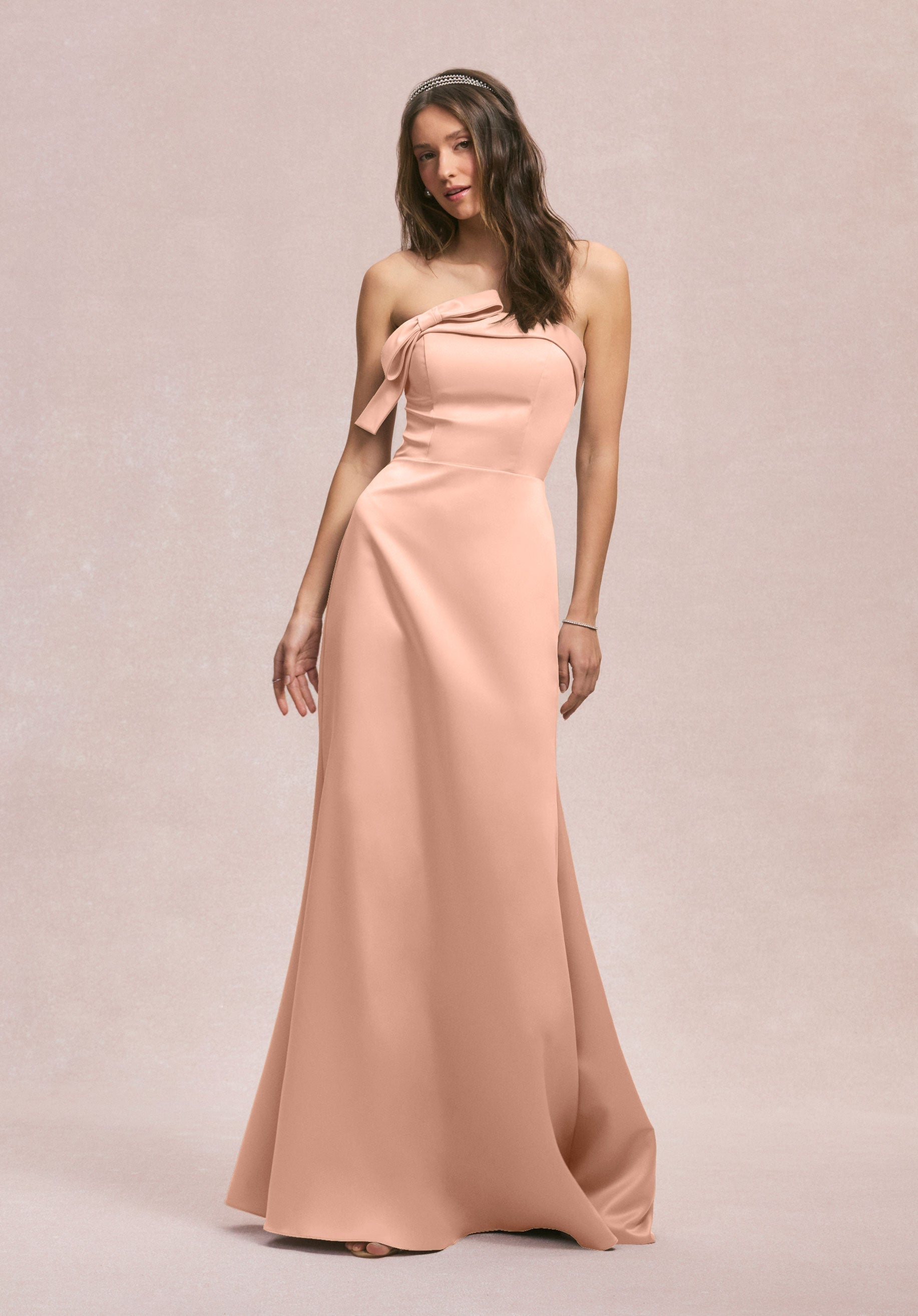 Formal Dresses Formal Long Fitted Dress Blush-Satin-31246-Fitted