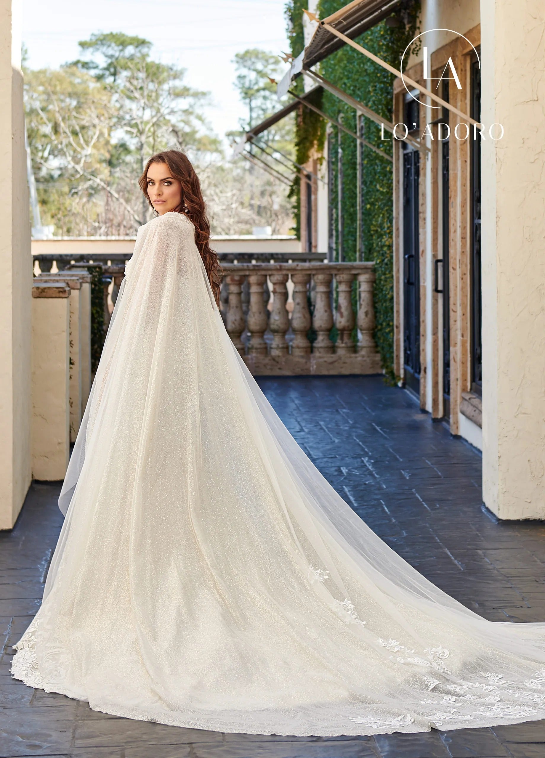 Ivory Sweetheart Floor-Length Lace Bridal Mermaid Gown with Cape Rachel Allan M781