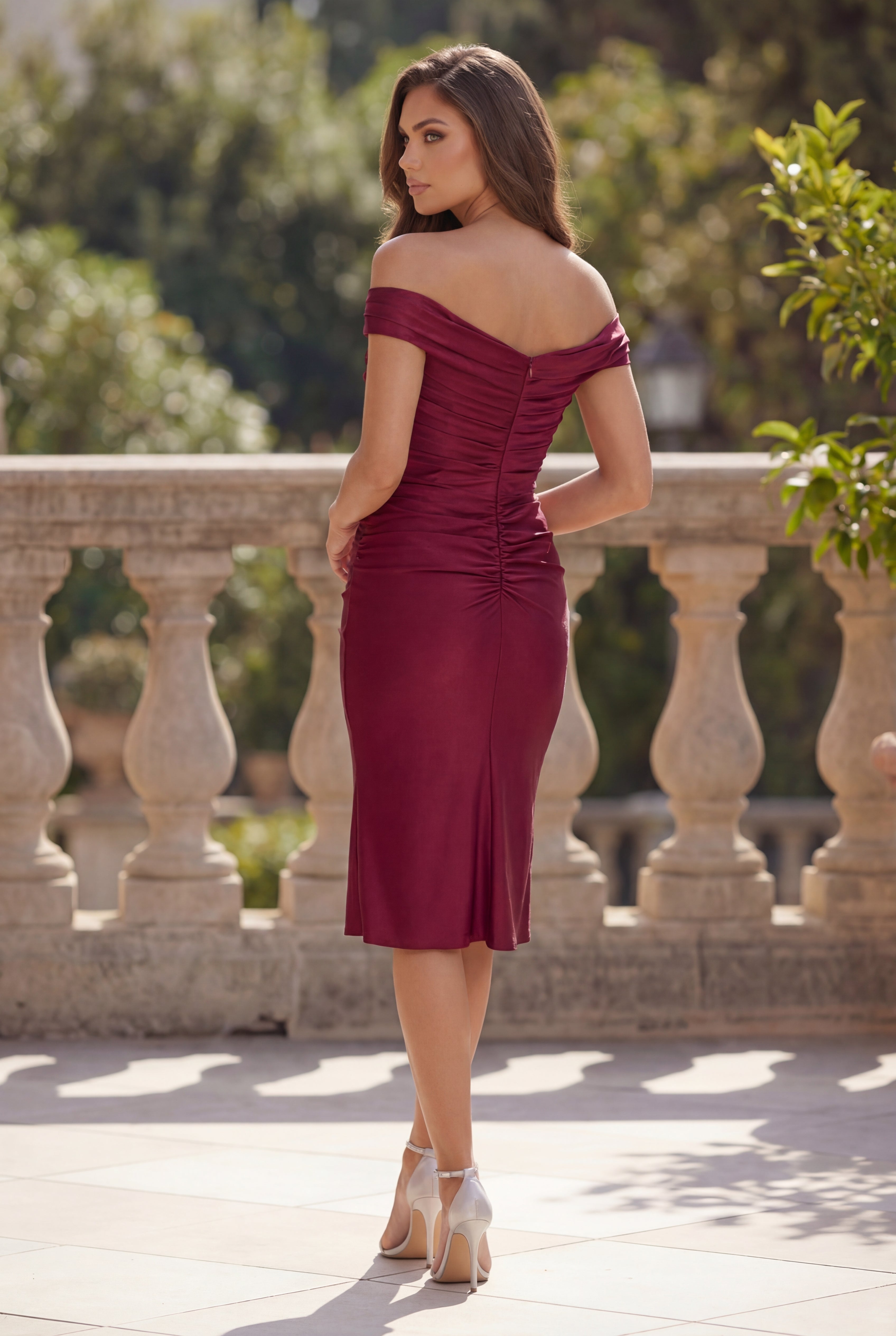 Short Stretch Ruching Formal Cocktail Dress