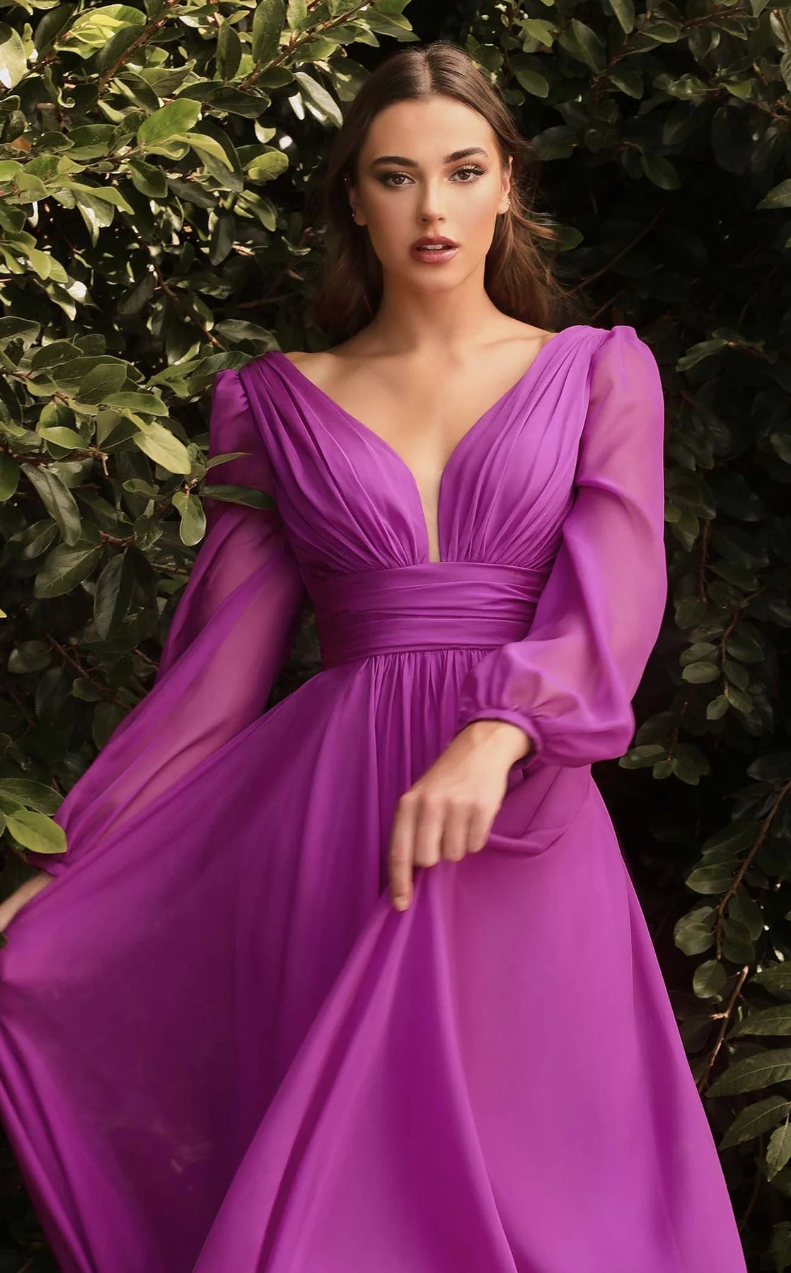 Formal Dresses Long Sleeve Evening Formal Dress Orchid