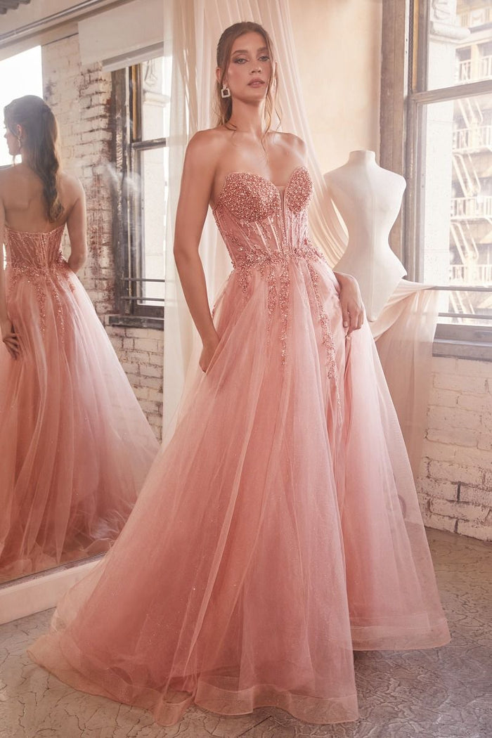 Prom Dresses Long Formal Prom Ball Gown Rose Gold