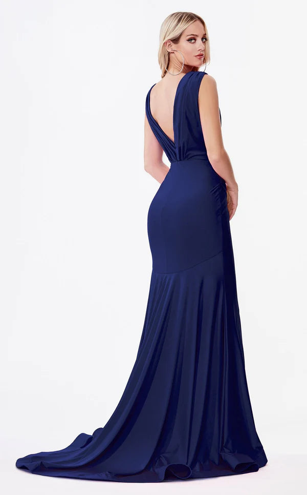 LaDivine CD912 Formal Long Dress in Navy
