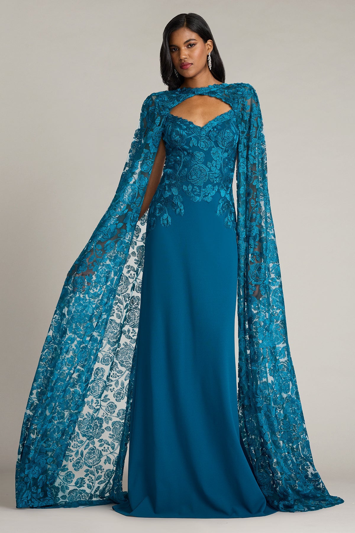 Illusion Floor-Length Lace Formal Sheath/Column Tadashi Shoji CJH26122L