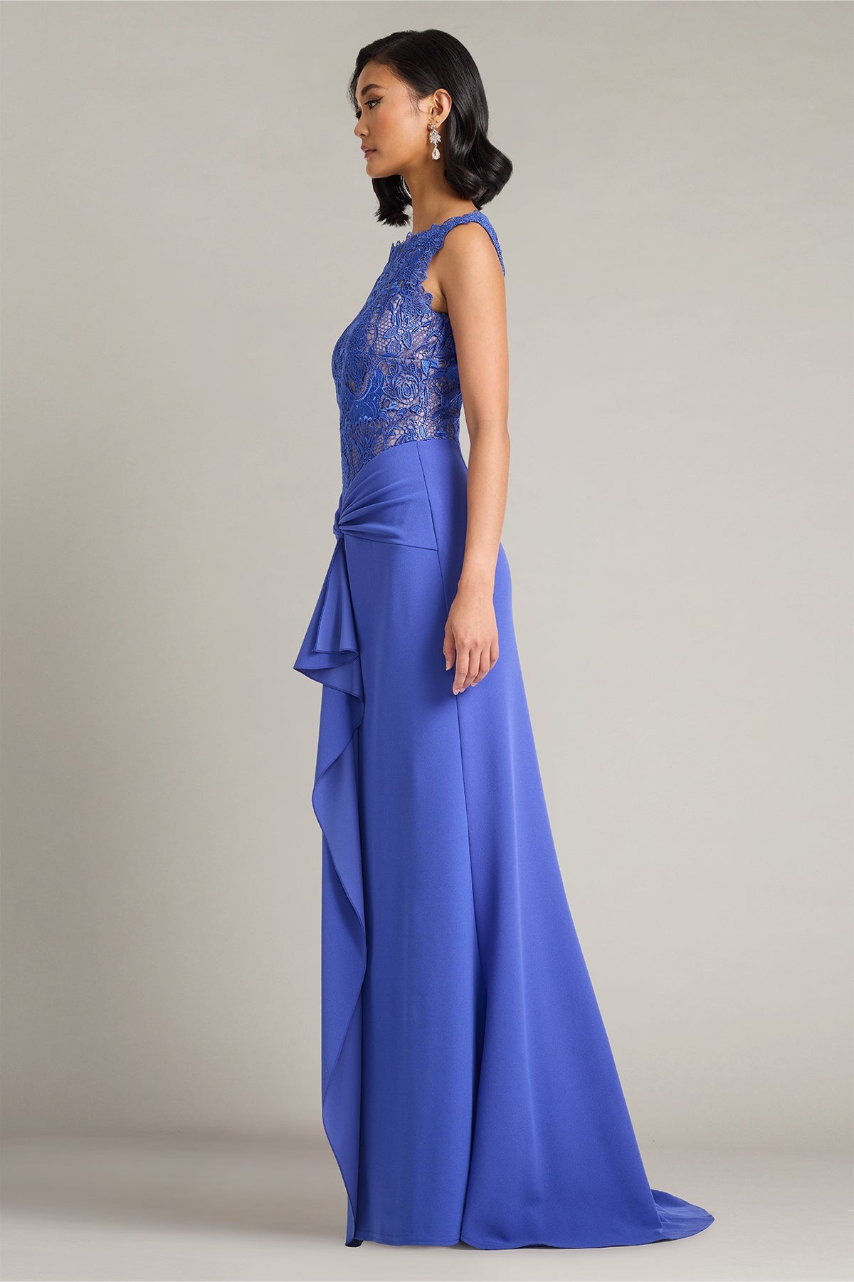 Illusion Floor-Length Lace Formal Mermaid Tadashi Shoji CKB26332L