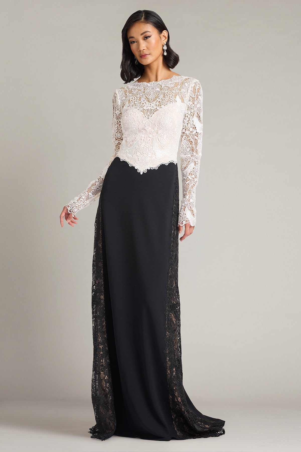 Illusion Floor-Length Lace Formal Sheath Tadashi Shoji CKB26334L