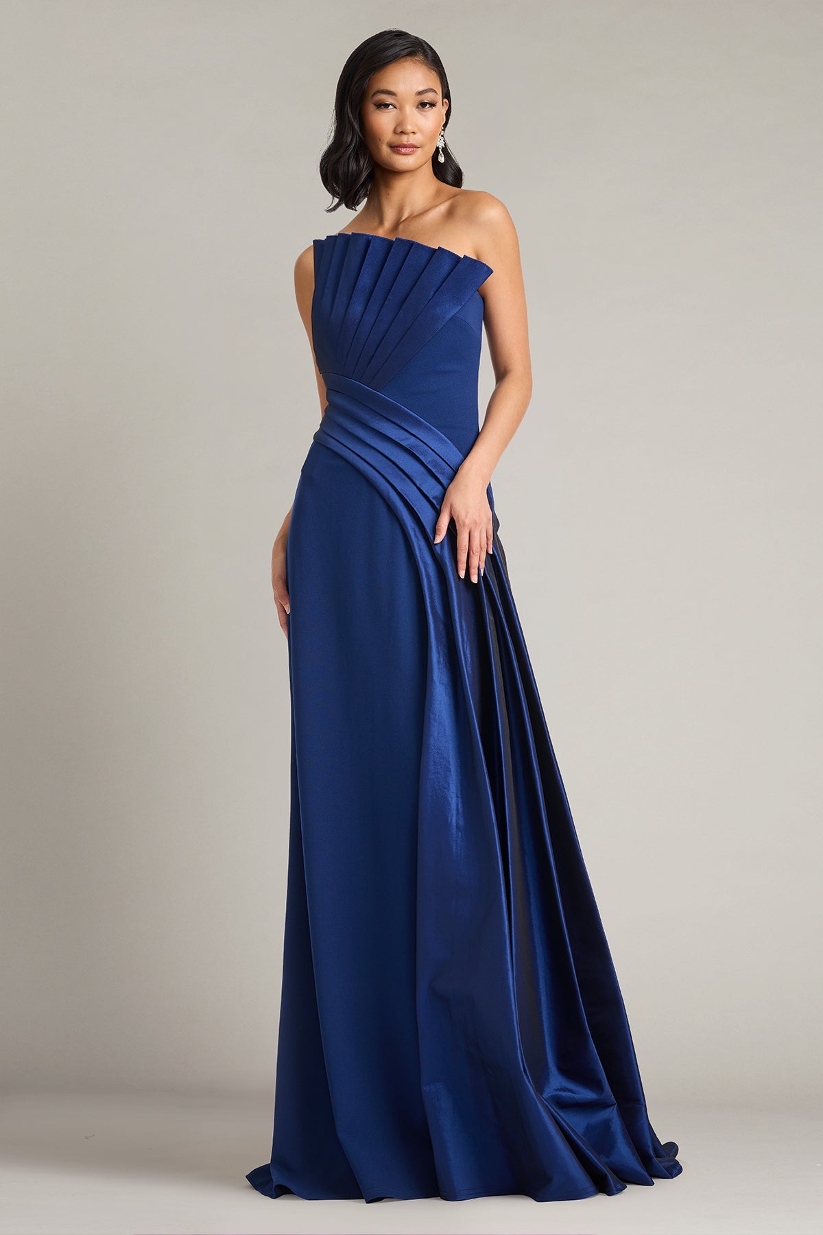 Strapless Straight Neck Floor-Length Satin Formal Mermaid Tadashi Shoji CY26143L