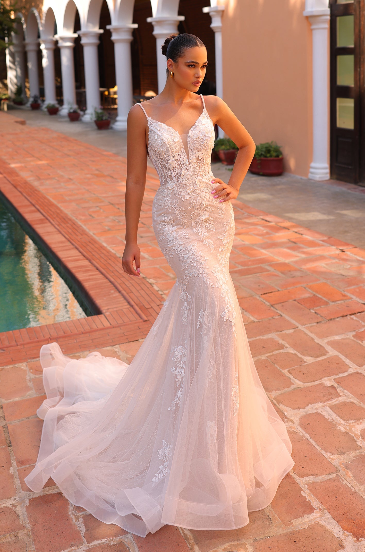 Wedding Dresses Mermaid Long Wedding Dress Amarra 88209 Ivory/Nude