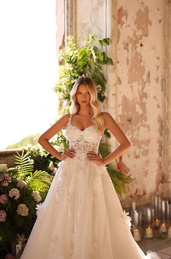 Wedding Dresses Long Bridal Gown A Line Lace Wedding Dress Ivory/Ivory