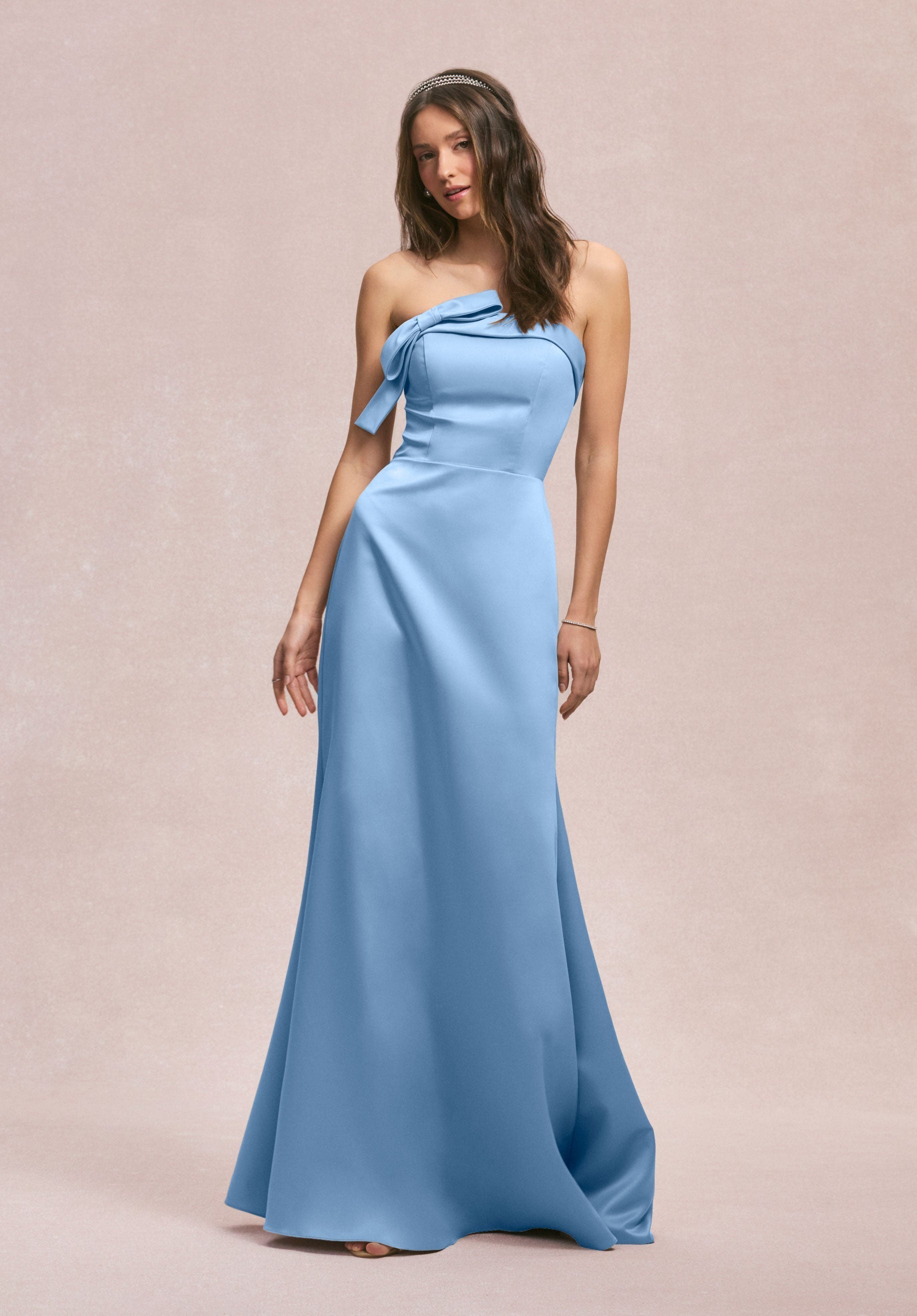Formal Dresses Formal Long A Line Dress Cornflower-Satin-31246-Fitted