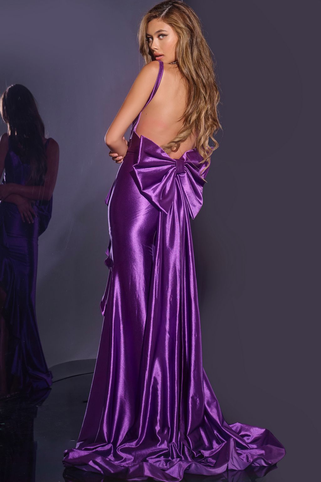 Prom Dresses Long Ruffle Detail Formal Prom Dress Purple