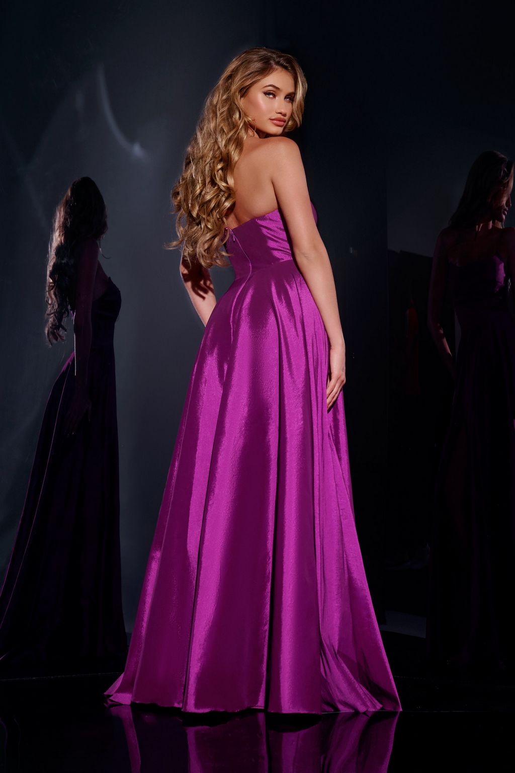 Prom Dresses A Line Slit Long Formal Prom Dress Plum