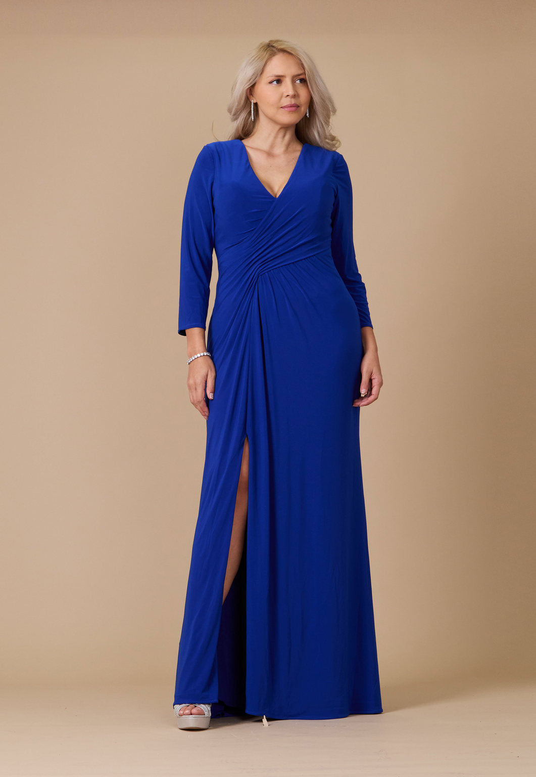Long Formal Stretch Evening Long Sleeve Dress
