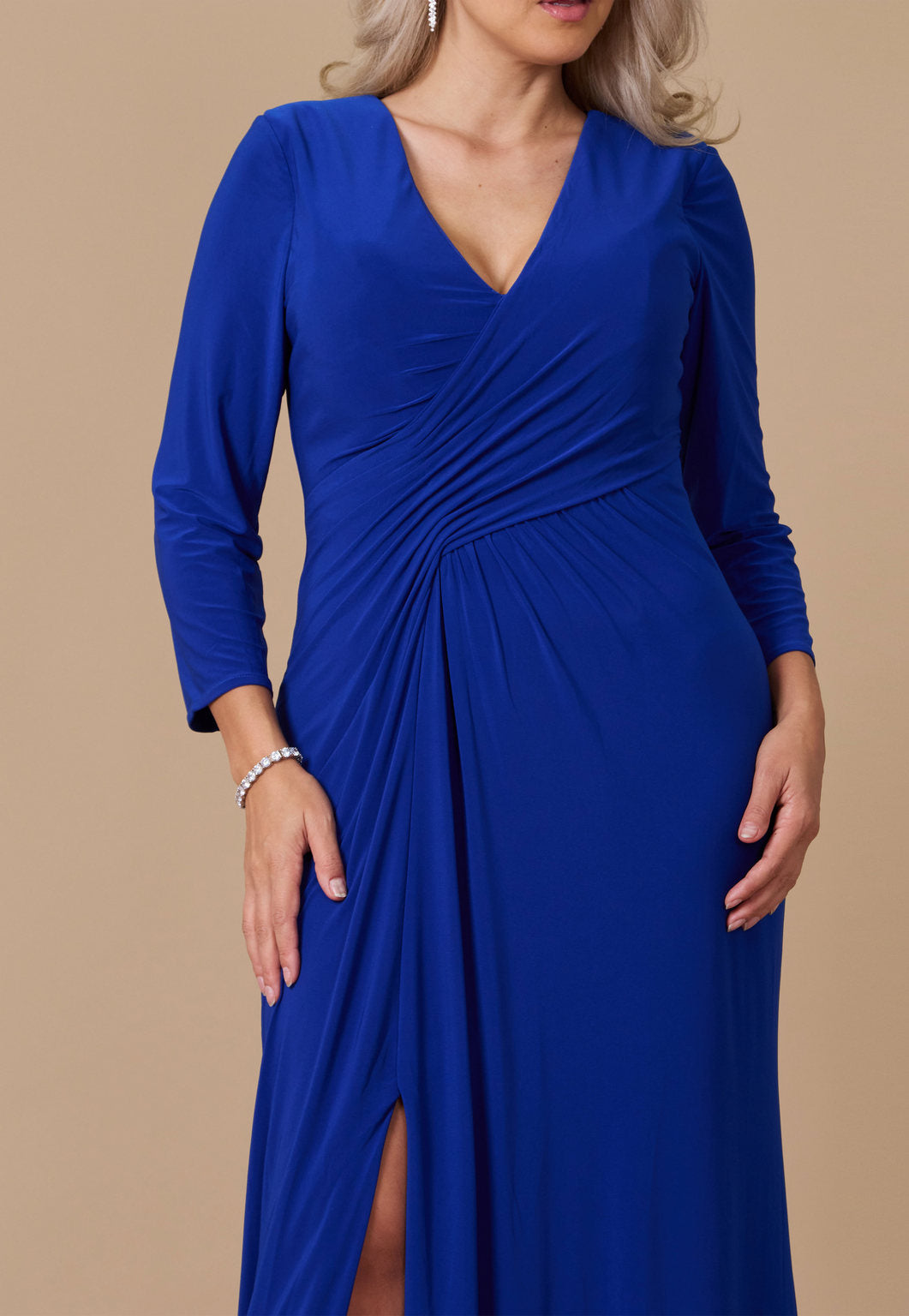 Long Formal Stretch Evening Long Sleeve Dress