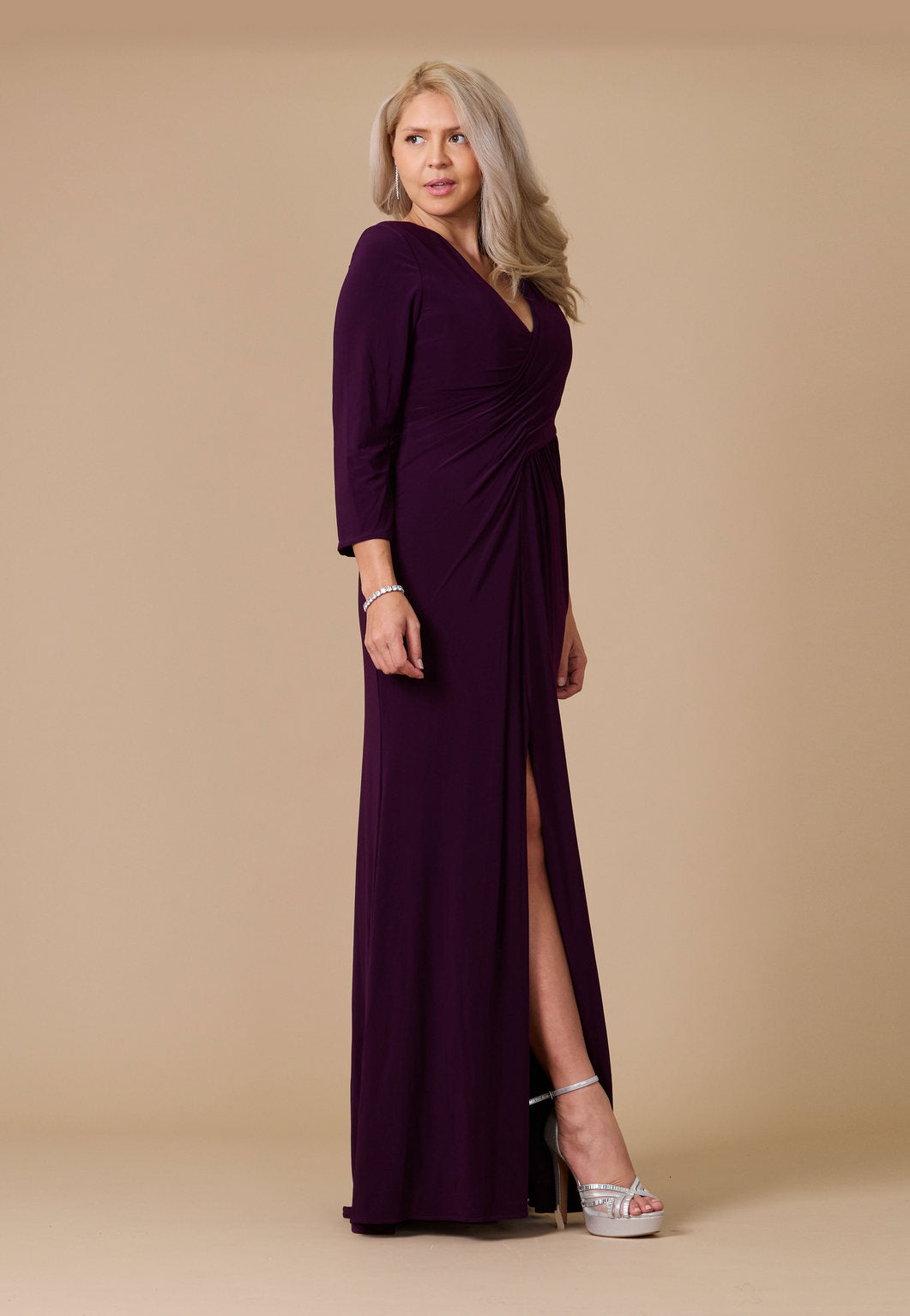 Long Formal Stretch Evening Long Sleeve Dress
