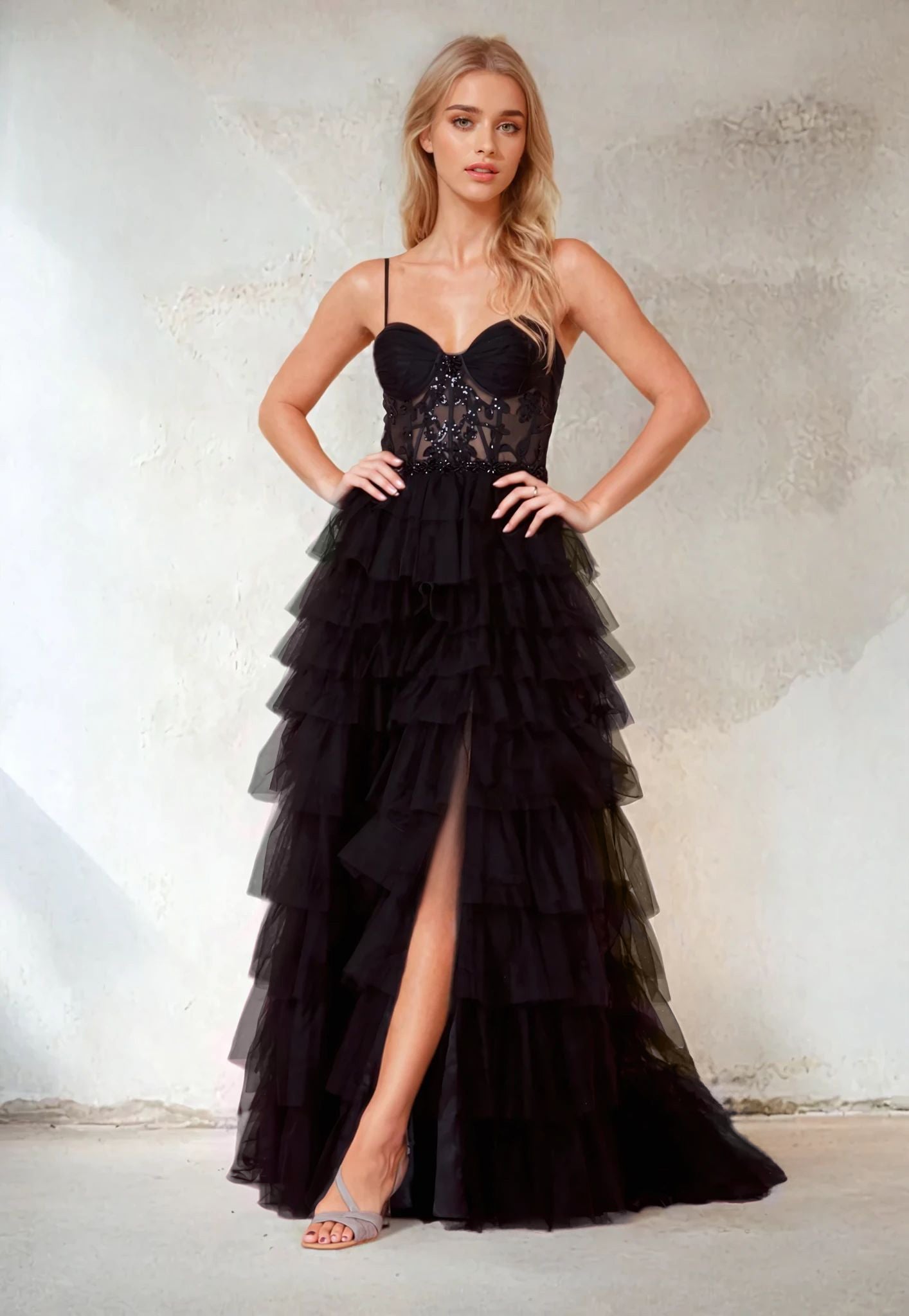 Long Formal Corset Prom Ball Gown