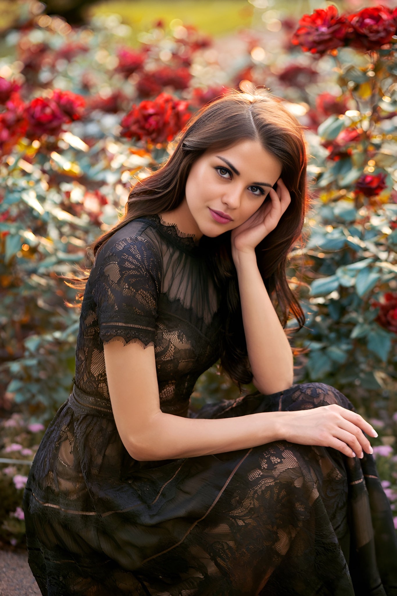 Midi Lace Formal Cocktail Dress
