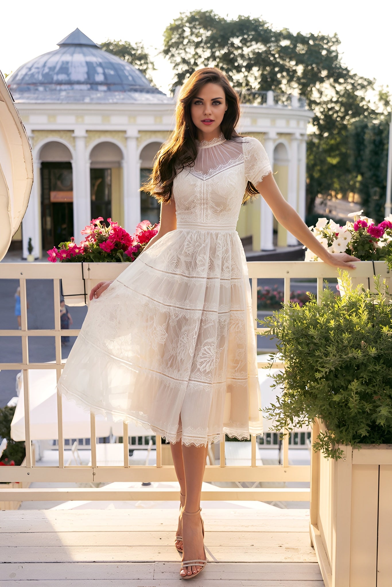 Midi Lace Formal Cocktail Dress