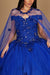 Quinceniera Dresses Long Off Shoulder Quinceanera Ball Gown Royal Blue