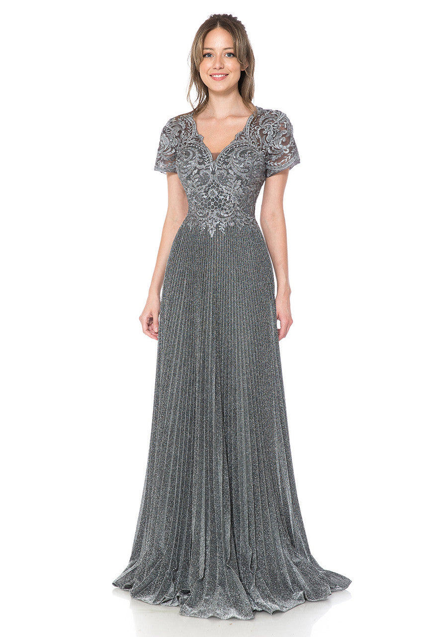 Mother of the Bride Dresses Long Formal Pleated Mother of the Bride Dress Lenovia 8139 Charcoal