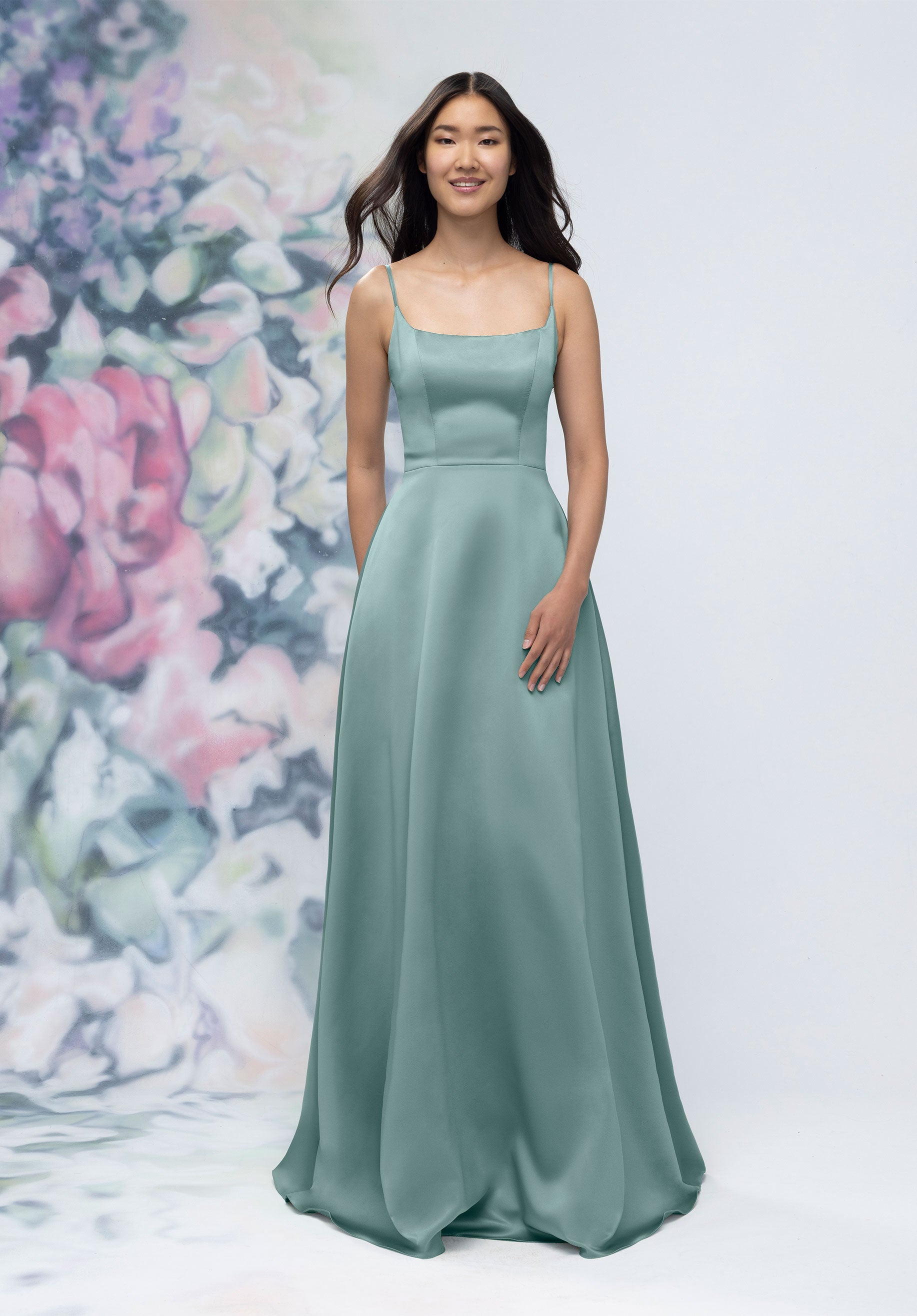 Formal Dresses Formal Long A Line Dress Deep Sea-Satin-3030017-A Line