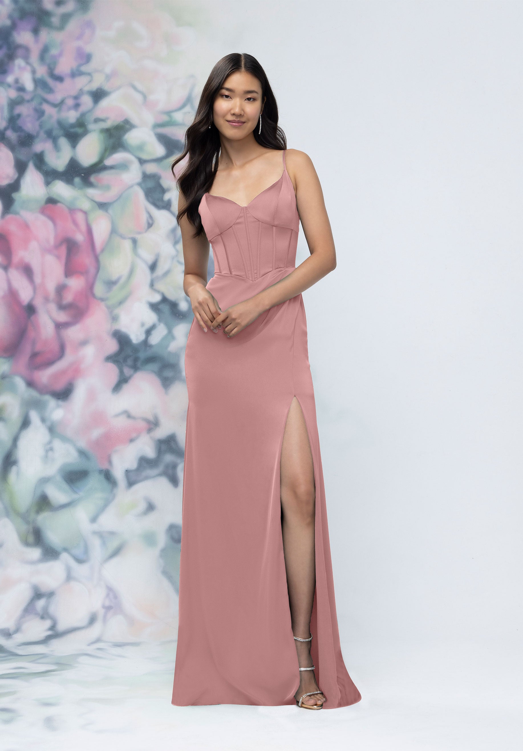 Formal Dresses Long Formal Corset Dress Desert Rose-Satin-3030007-Corset