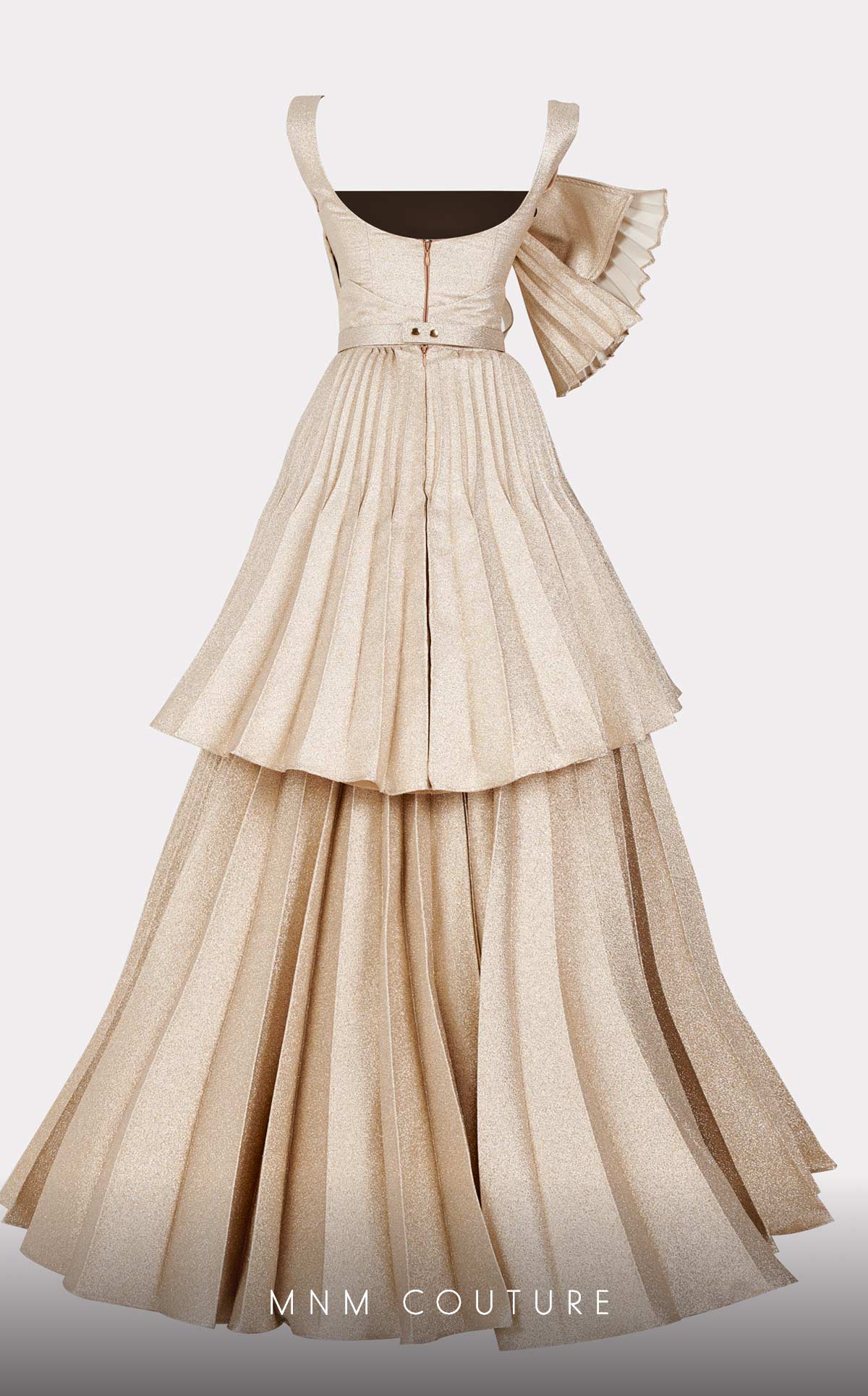 One-Shoulder Floor-Length Satin Evening A-Line MNM Couture E0017