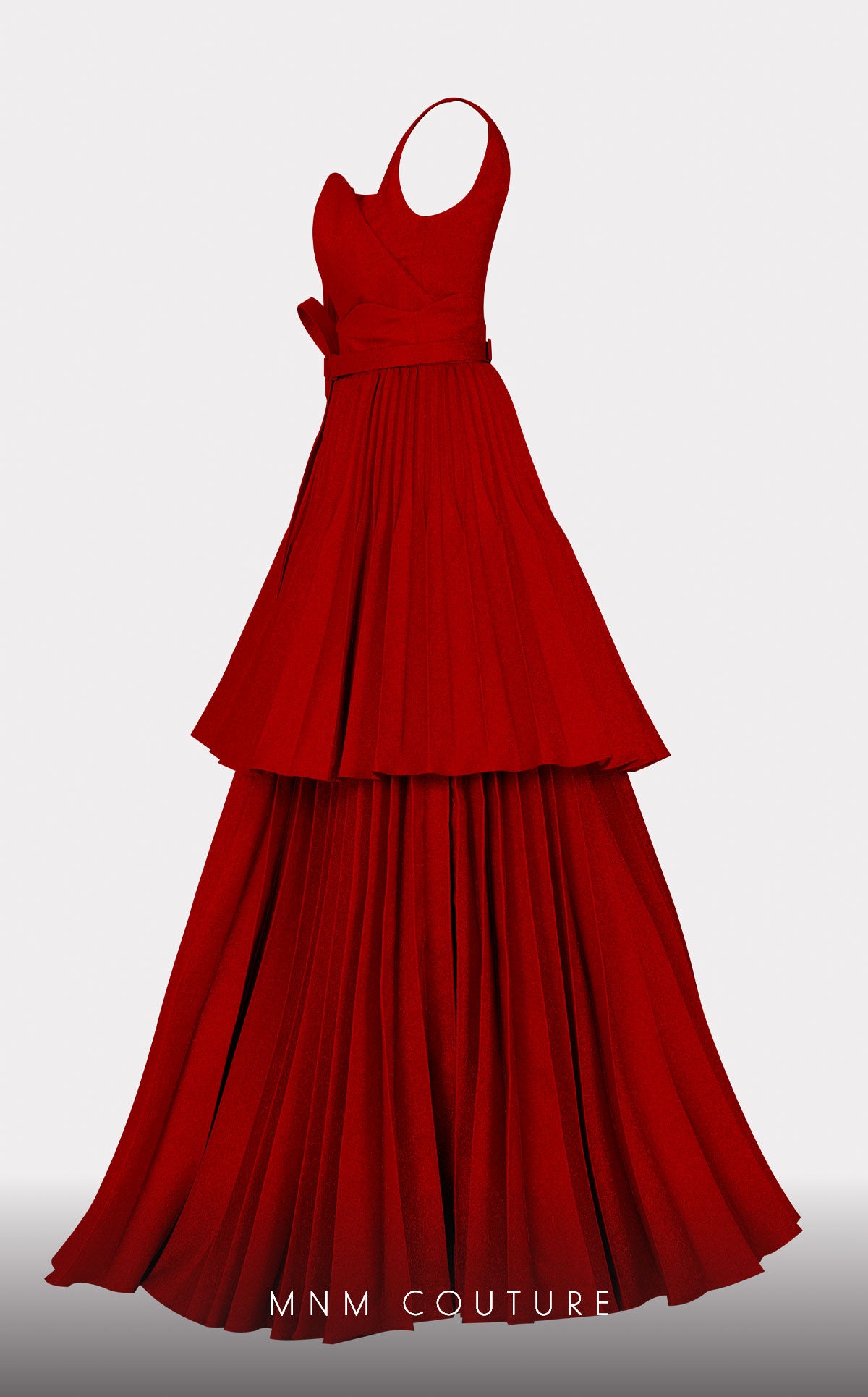 One-Shoulder Floor-Length Satin Evening A-Line MNM Couture E0017